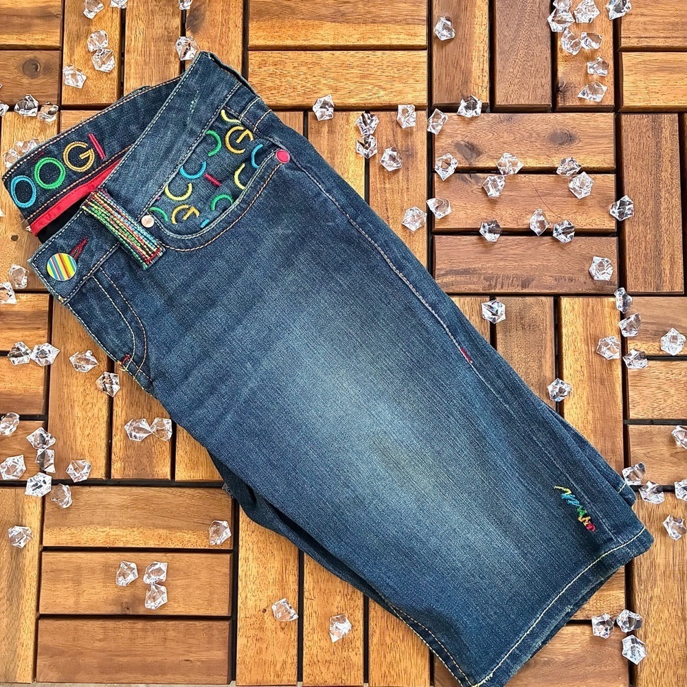 Vintage Coogi SpellOut embroidered denim jort